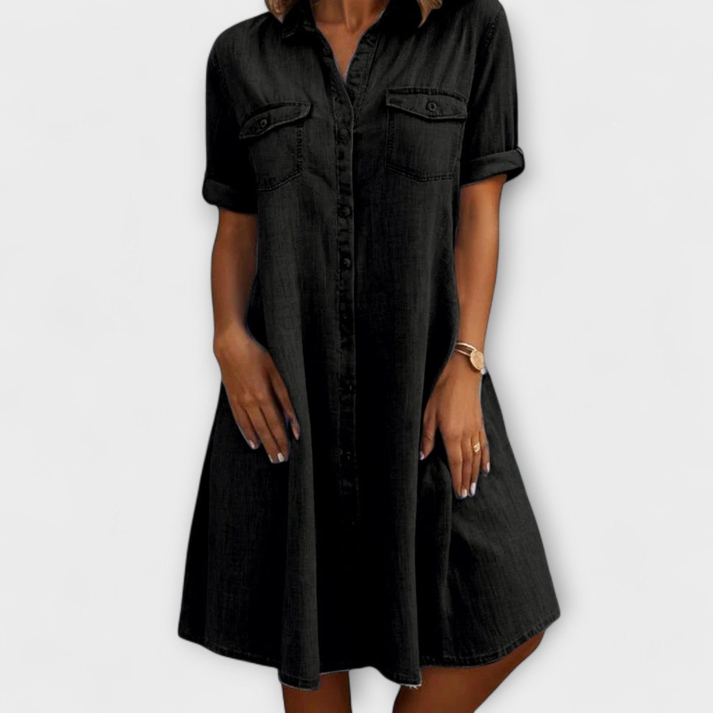 Casual A-line Denim Dress