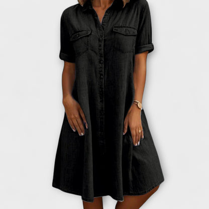 Casual A-line Denim Dress