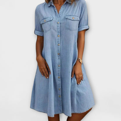 Casual A-line Denim Dress