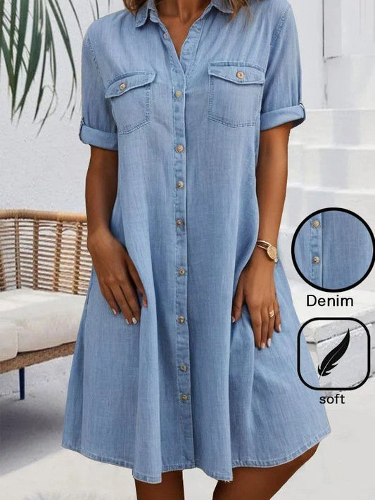 Casual A-line Denim Dress